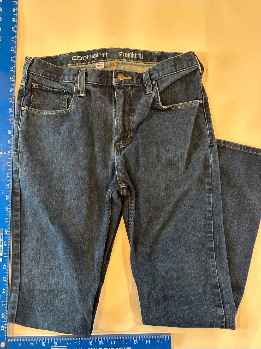 Carhartt Straight Fit Men's Dark Blue Denim Jeans